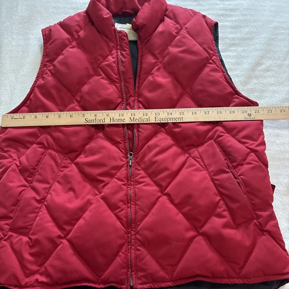 Vintage Eddie Bauer Vest‎ Women's Size S/P Red Puffer Goose Down Full Zip